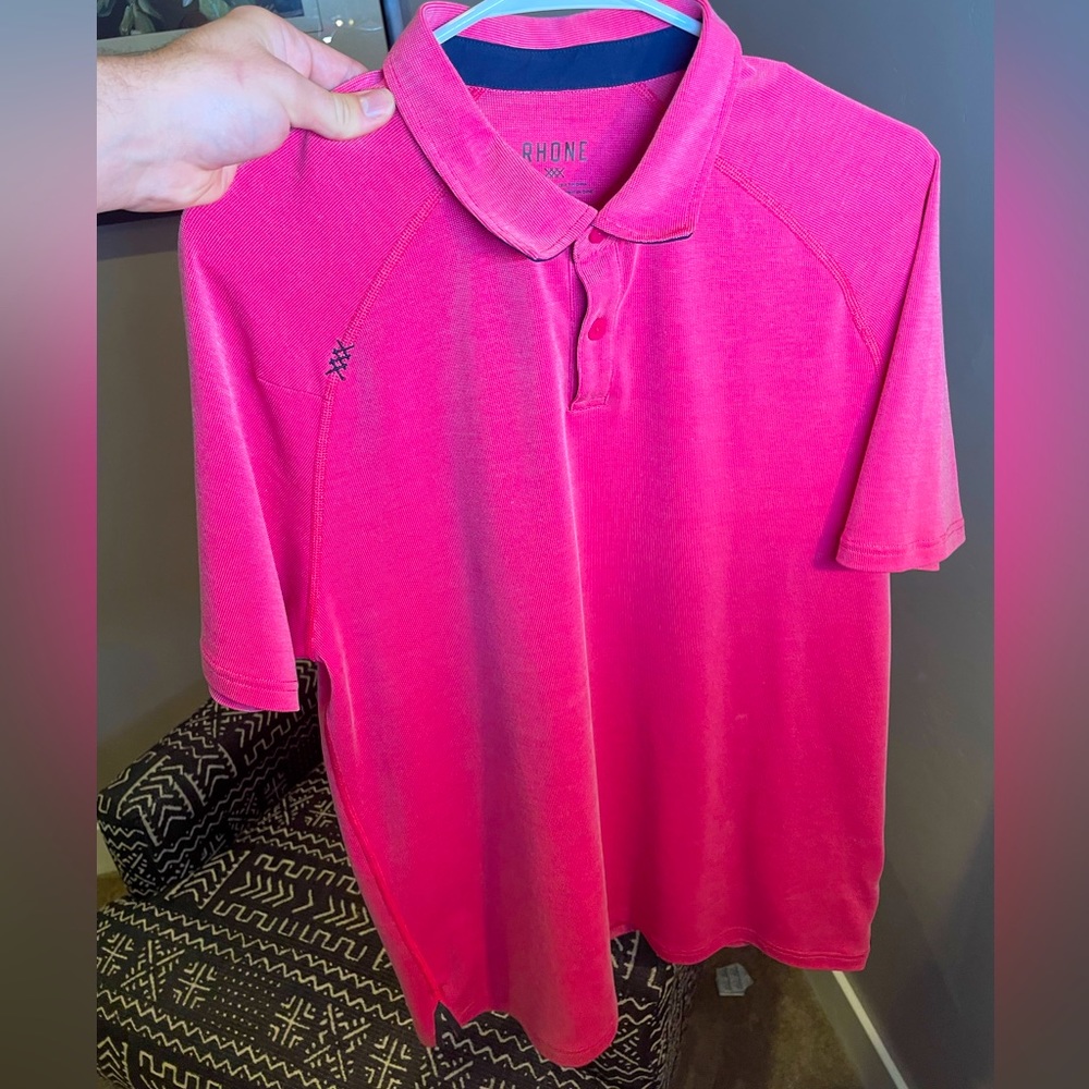 Rhône Delta Pique Polo Men’s Size Large - Rose